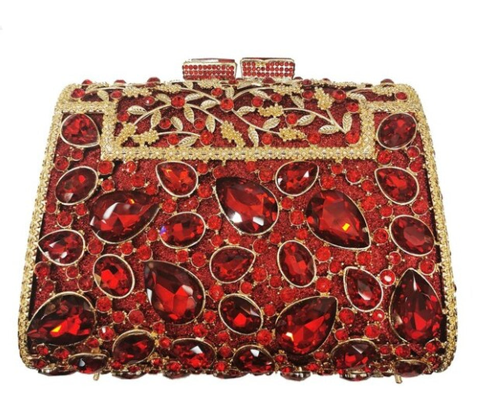 Hollow Out Red Blue Purple Woman Diamond Evening Dinner Bag Female Crystal Handbag Ladies Party Cocktail Clutches Wallets