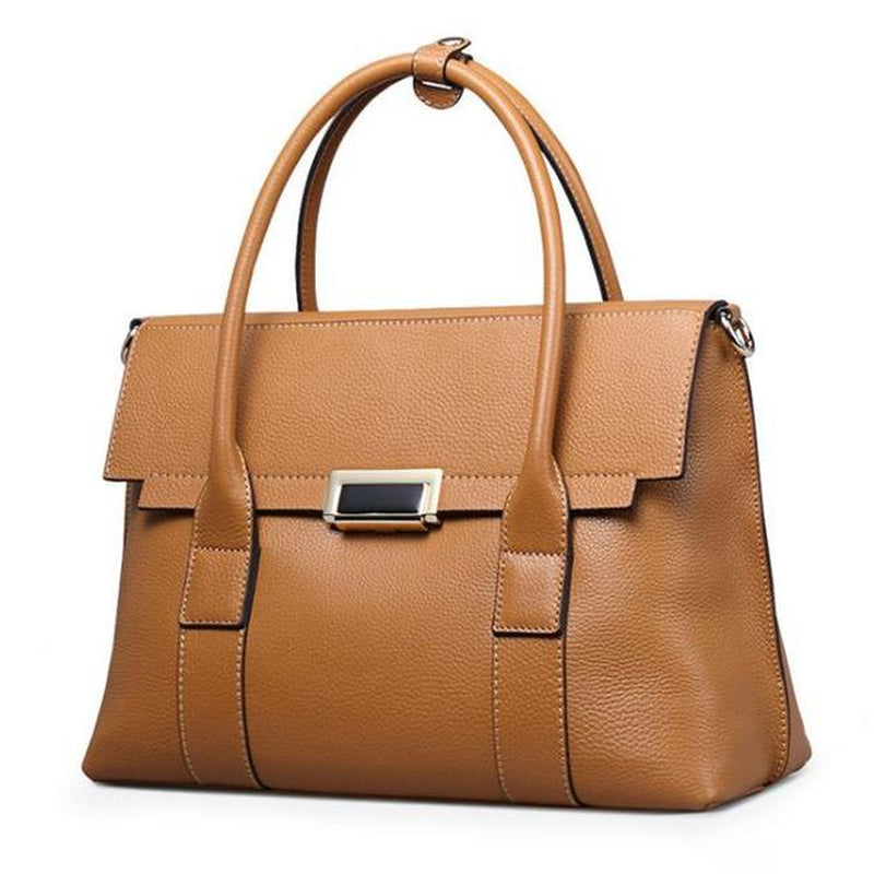 2023 New Genuine Leather Briefcase Women Handbags Large Capacity Ladies Fashion Cowhide Shoulder Messenger Bags Portable