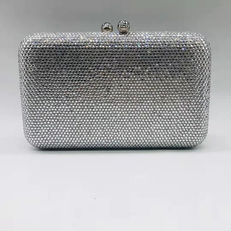 Women Blue Green Red Silver Brown Crystal Handbags Ladies Hand Made Diamond Wedding Party Dinner Clutch Evening Purse Bag