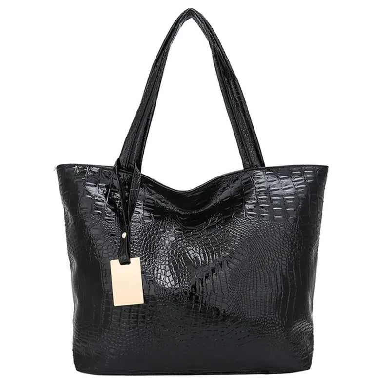 Vintage Women Handbag Alligator Pattern PU Leather Shoulder Shopping Bag Ladies Casual Large Capacity Zipper Handbags for Female