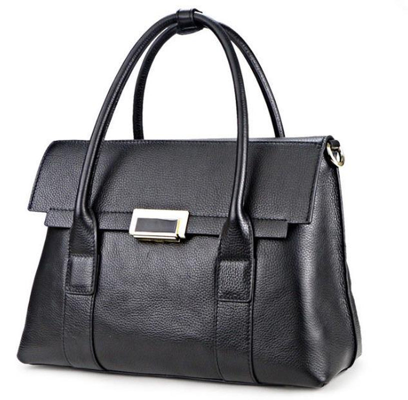 2023 New Genuine Leather Briefcase Women Handbags Large Capacity Ladies Fashion Cowhide Shoulder Messenger Bags Portable