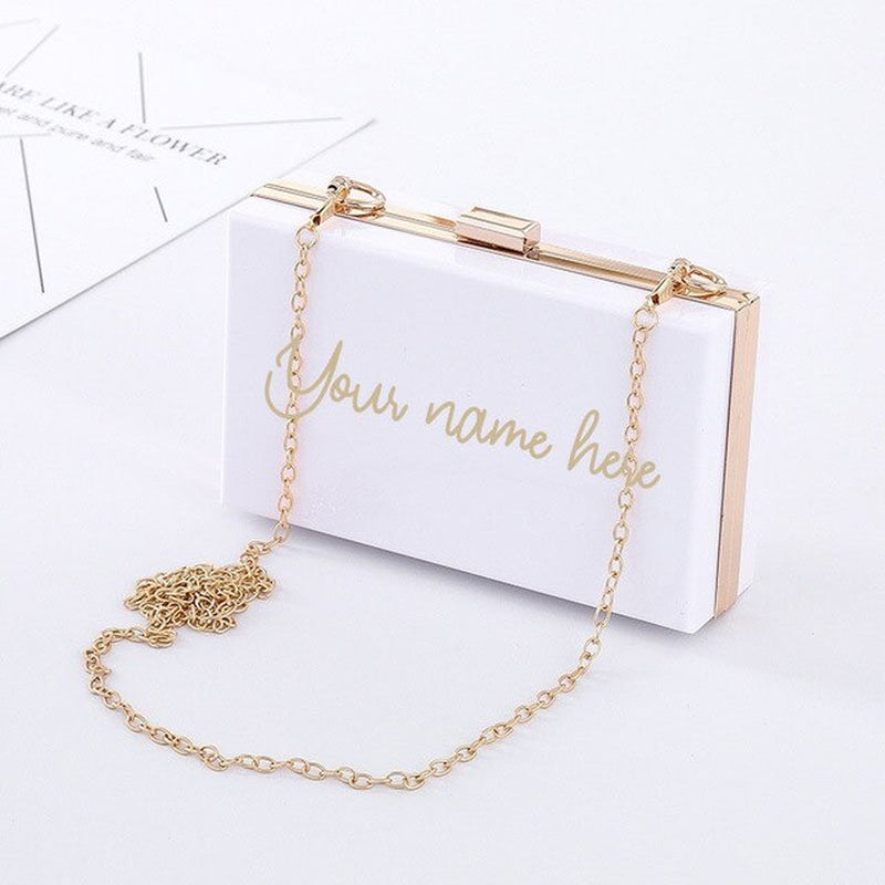 2020 Personalized Acrylic Clutch Monogram Purse Bridesmaid Clutch Bridesmaid Handbag Bridesmaid Bag Custom Mrs Clutch Bride Box