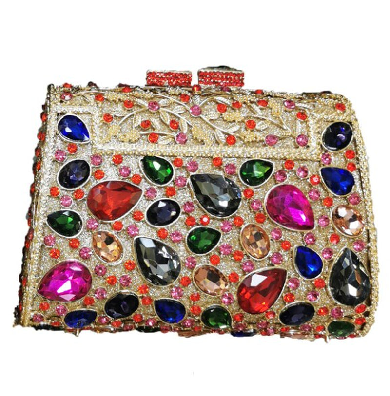 Hollow Out Red Blue Purple Woman Diamond Evening Dinner Bag Female Crystal Handbag Ladies Party Cocktail Clutches Wallets