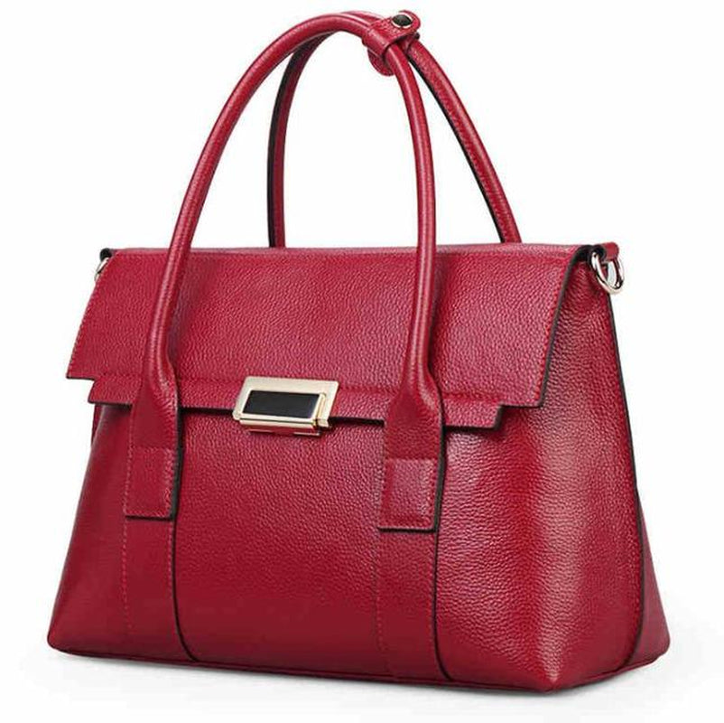 2023 New Genuine Leather Briefcase Women Handbags Large Capacity Ladies Fashion Cowhide Shoulder Messenger Bags Portable